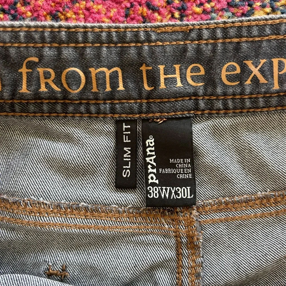 PrAna | Men's ‘Black’ Charcoal Grey Slim Fit Straight Leg Axiom Jeans Sz W38 L30